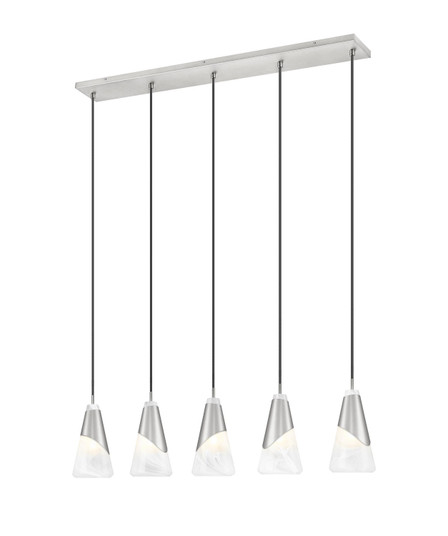 Aimie Five Light Linear Chandelier in Brushed Nickel (224|828P6-5L-BN)