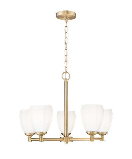 Oren Five Light Chandelier in Modern Gold (224|7004-5MGLD) Oren Five Light Chandelier in Modern Gold (224|7004-5MGLD)