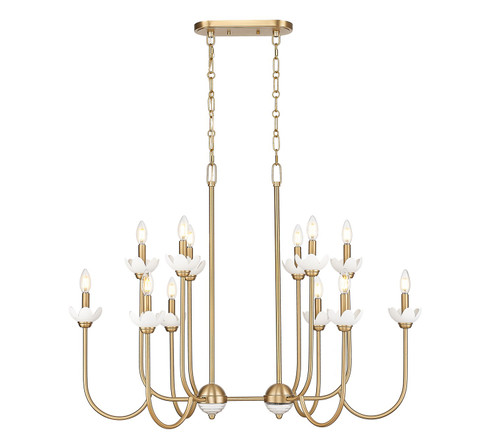 Allistair 12 Light Linear Chandelier in Modern Gold (224|352-42L-MGLD)