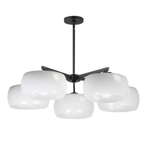 Glazed Five Light Chandelier in White / Black (16|26145WTBK)