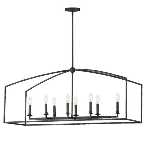 Martel Eight Light Linear Pendant in Blacksmith (16|21848BS)