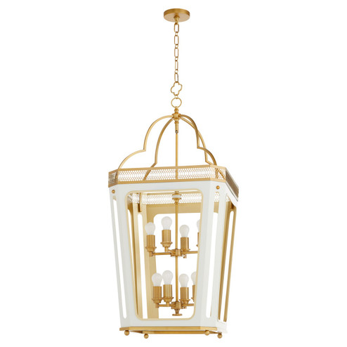 Loire Eight Light Pendant in Studio White|Brushed Brass (19|840-8-0847)
