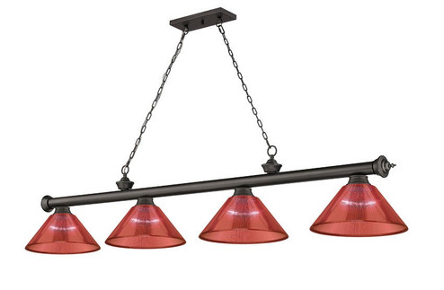 Cordon Four Light Billiard in Bronze (224|2306-4BRZ-ARBG)
