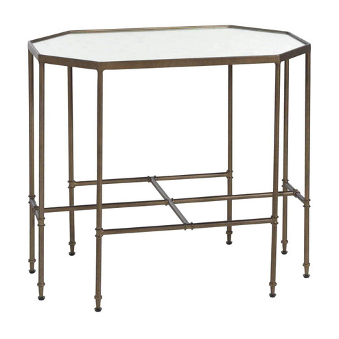 Barnes Side Table in Matte Gold|Eglomise Mirror (550|SCH-290050)