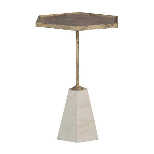 Lucinda Table in Cream Marble|Textured Antique Gold (550|SCH-270275)
