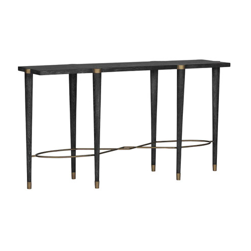 Fiona Console in Black Cerused Oak|Antique Brass (550|SCH-250055)