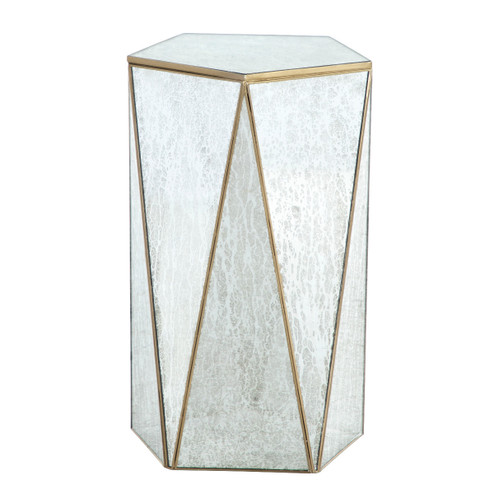 Tindell Drinking Table in Polished Brass|Mercury Glass (550|SCH-175191)