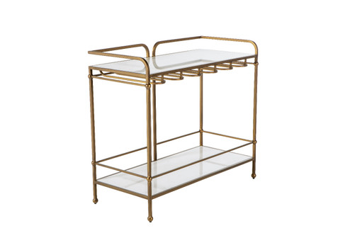 Thia Bar Console in Brushed Brass|Roman White Marble (550|SCH-175134)