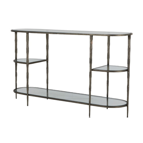 Wyeth Console Table in Antique Nickel|Tempered Glass (550|SCH-170370) Wyeth Console Table in Antique Nickel|Tempered Glass (550|SCH-170370)