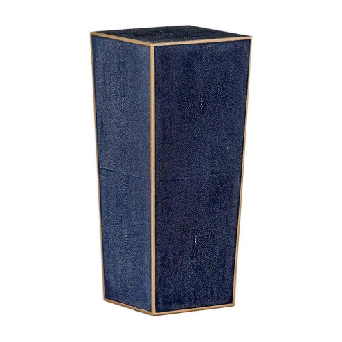 Cecil Drinking Table in Antique Gold/Navy Blue Faux Shagreen (550|SCH-152060)