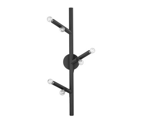 The Oaks Six Light Wall Sconce in Black (192|HF8886-BLK)