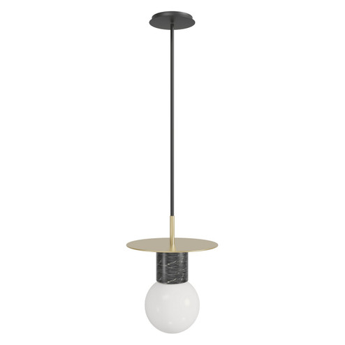 Newport One Light Pendant in Brushed Brass / Black (192|HF1951-BB-BK)