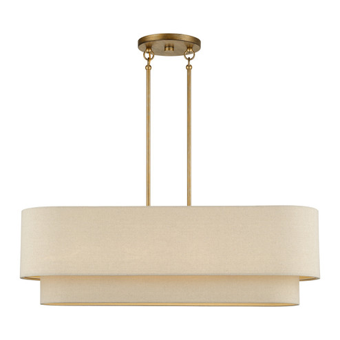 Bellingham Four Light Linear Chandelier in Antique Gold Leaf (107|58873-48) Bellingham Four Light Linear Chandelier in Antique Gold Leaf (107|58873-48)