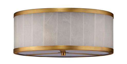 Large Flush Mount in Antique Brass, White Alabaster (580|5UPSA-LGAL)