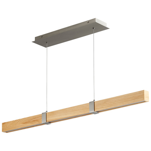 Decca LED Pendant in Satin Nickel|White Oak (19|3-48-5224)