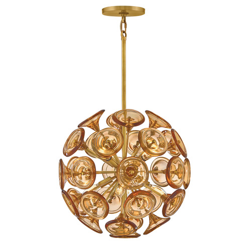Maya LED Pendant in Unlacquered Brass (138|FR46907UB-AM)