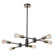 Tribeca Six Light Chandelier in Matte Black & Satin Brass (78|AC10786BK)