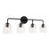 Amara Four Light Vanity in Matte Black with Brass (65|145641KB-530) Amara Four Light Vanity in Matte Black with Brass (65|145641KB-530)