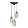 Hammered Glass Three Light Pendant in Oil Rubbed Bronze (45|10830/3)