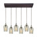 Hammered Glass Six Light Pendant in Oil Rubbed Bronze (45|10830/6RC)