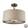 Baxter Three Light Semi Flush Mount in Brushed Antique Brass (45|31262/3-LA)