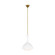 Lucerne One Light Pendant in Matte White and Burnished Brass (454|AEP1011BBSMWT)