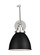 Wellfleet One Light Wall Sconce in Midnight Black and Polished Nickel (454|CW1161MBKPN) Wellfleet One Light Wall Sconce in Midnight Black and Polished Nickel (454|CW1161MBKPN)