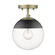 Dixon AB One Light Semi-Flush Mount in Aged Brass (62|3219-SF AB-BLK)