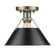 Orwell One Light Flush Mount in Aged Brass (62|3306-FM AB-BLK)