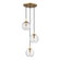 Rousseau Three Light Chandelier in Aged Brass (70|2033-AGB-CL)