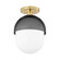 Nyack One Light Semi Flush Mount in Aged Brass/Black (70|6110-AGB/BK)