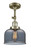 Franklin Restoration One Light Semi-Flush Mount in Antique Brass (405|201F-AB-G73)