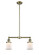 Franklin Restoration Two Light Island Pendant in Antique Brass (405|209-AB-G181S)