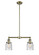 Franklin Restoration Two Light Island Pendant in Antique Brass (405|209-AB-G54)