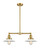 Franklin Restoration Two Light Island Pendant in Satin Gold (405|209-SG-G1)