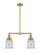 Franklin Restoration Two Light Island Pendant in Satin Gold (405|209-SG-G184)