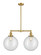 Franklin Restoration Two Light Island Pendant in Satin Gold (405|209-SG-G202-12)