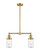 Franklin Restoration Two Light Island Pendant in Satin Gold (405|209-SG-G314)