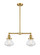 Franklin Restoration Two Light Island Pendant in Satin Gold (405|209-SG-G324)