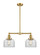 Franklin Restoration Two Light Island Pendant in Satin Gold (405|209-SG-G72)