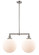 Franklin Restoration Two Light Island Pendant in Brushed Satin Nickel (405|209-SN-G201-12)