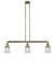 Franklin Restoration Three Light Island Pendant in Antique Brass (405|213-AB-G184S)