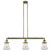 Franklin Restoration Three Light Island Pendant in Antique Brass (405|213-AB-G192)