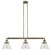 Franklin Restoration Three Light Island Pendant in Antique Brass (405|213-AB-G44)