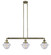 Franklin Restoration Three Light Island Pendant in Antique Brass (405|213-AB-G534)