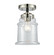 Nouveau One Light Semi-Flush Mount in Black Polished Nickel (405|284-1C-BPN-G182)