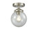 Nouveau One Light Semi-Flush Mount in Brushed Satin Nickel (405|284-1C-SN-G204-6)