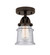 Nouveau 2 One Light Semi-Flush Mount in Oil Rubbed Bronze (405|288-1C-OB-G184S)