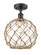 Ballston LED Semi-Flush Mount in Matte Black (405|516-1C-BK-G122-10RB-LED)