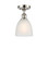 Ballston One Light Semi-Flush Mount in Polished Nickel (405|516-1C-PN-G381)